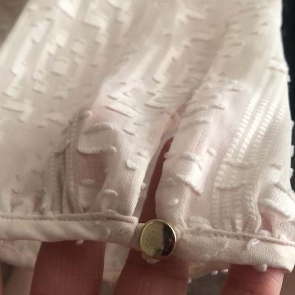 Cream 3/4 length sleeve textured blouse from Talbots - Picture 2 of 2